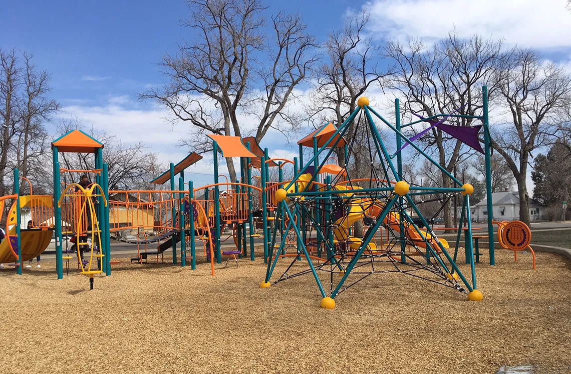 Large playground with obstacles at Archibeque Park